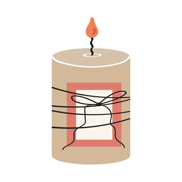 Cute hand drawn candle. Isolated on white. — Stock Vector