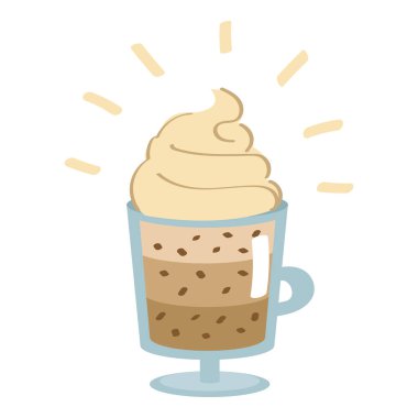 Tatlı çizgi film tarzı latte..