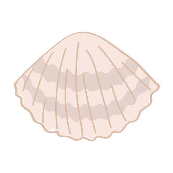 Carino stile cartone animato mollusco conchiglia. Isolato su bianco. — Vettoriale Stock