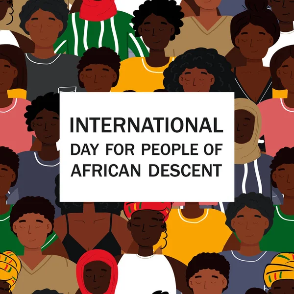 International Day For People Of African Descent banner. Celebrated annually on August 31. Black people appreciation. Poster, brochure, greeting card template.