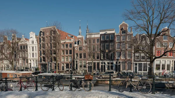 Άμστερνταμ Κάτω Χώρες Φεβρουαρίου 2021 Άμστερνταμ Στις Κάτω Χώρες Χειμώνα — Φωτογραφία Αρχείου