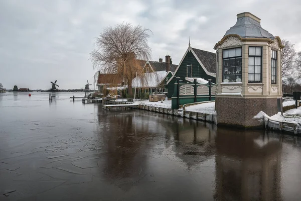 Zaandam Netherlands February 2021 Typical Dutch Village Zaanse Schans Netherlands — Stock Photo, Image