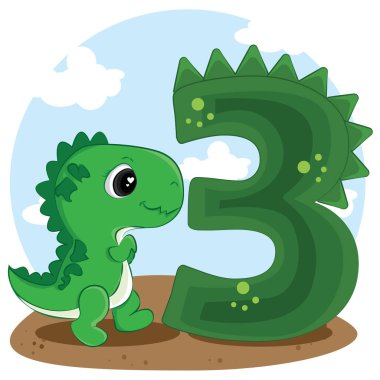 Sevimli bebek dino tyrannosaurus tarzında 3 numara.