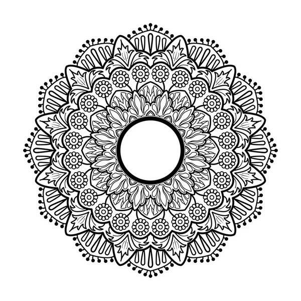Mandala Aux Fleurs Éléments Décoratifs Vintage Coloriage Livre Page — Image vectorielle