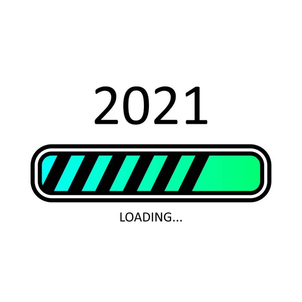 Progress bar año nuevo 2021. Planificación de metas. Cargando ilustración vectorial para diseño gráfico, sitio web — Vector de stock