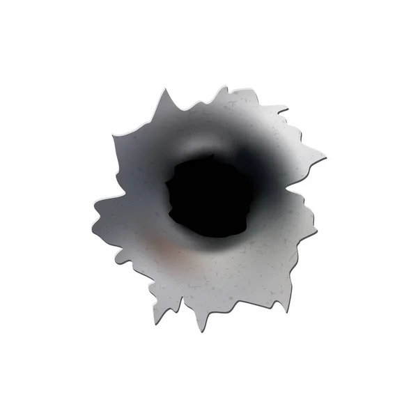 Bullet Holes Gun Pistol Shoot Metal Single Double Hole Damage — Stock Vector
