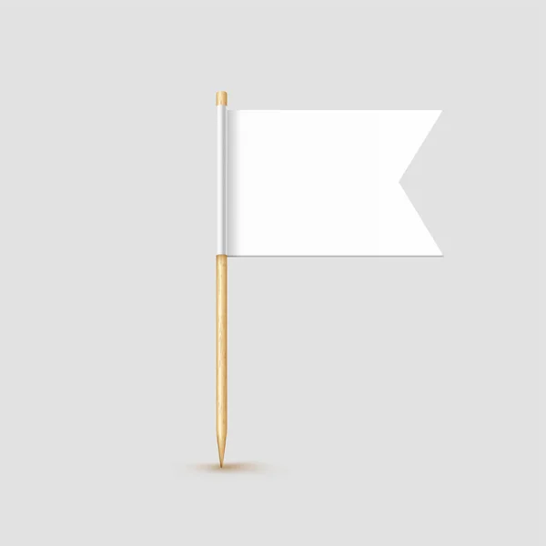 Bandera Palillo Aislado Palo Madera Con Papel Blanco Palillo Realista — Vector de stock