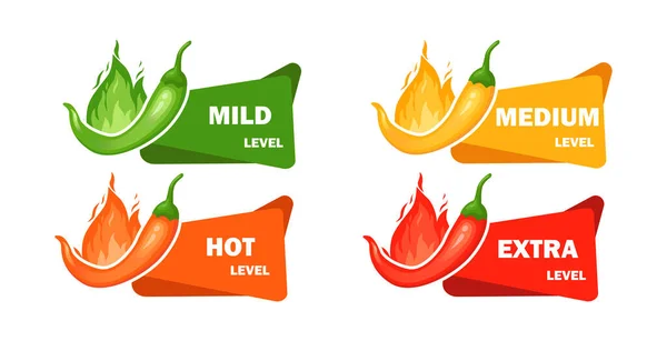 Hot Spicy Level Flame Pepper Infographic Design Template Red Hot — Stockvector