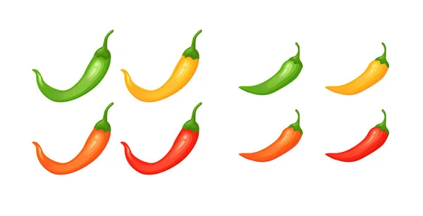 Chilli Pepper Spicy Food Level Hot Scale Indicator Mild Medium — Stockvector