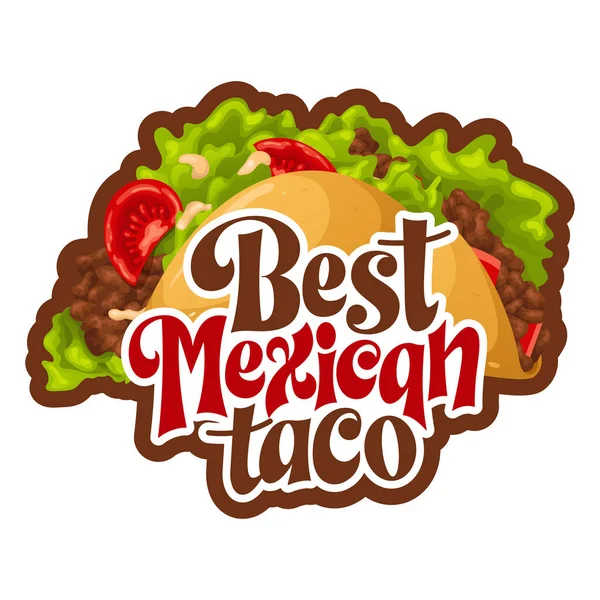 Umožňuje Taco Typografii Mexické Jídlo Ručně Kresleným Nápisem Cartoon Fast — Stockový vektor