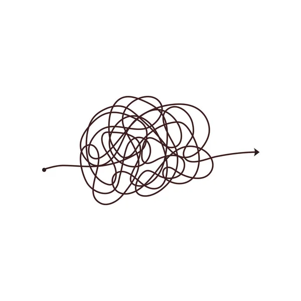 Ligne Simple Moyen Facile Complexe Scribble Doodle Chaos État Esprit — Image vectorielle