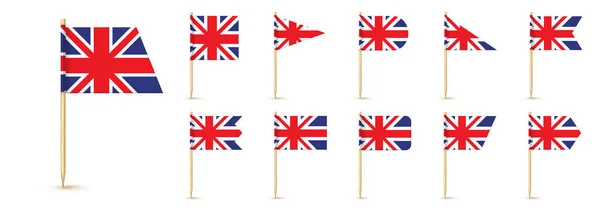 United Kindom Toothpick Flag Isolated Wood Stick White Paper Great – Stock-vektor