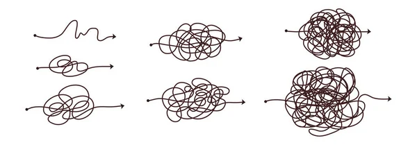 Einfache Linie Und Komplexe Einfache Art Und Weise Scribble Doodle — Stockvektor