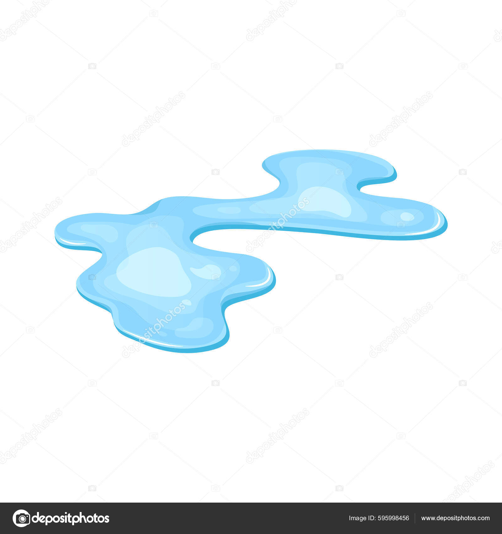 Water Puddle Liquid Cartoon Style Drop Isolated White Background Blue Stock  Vector Image by ©Astarte7893 #595998456