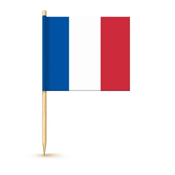 France Toothpick Flag Isolated Wood Stick White Paper Realistic Little — Stockvector