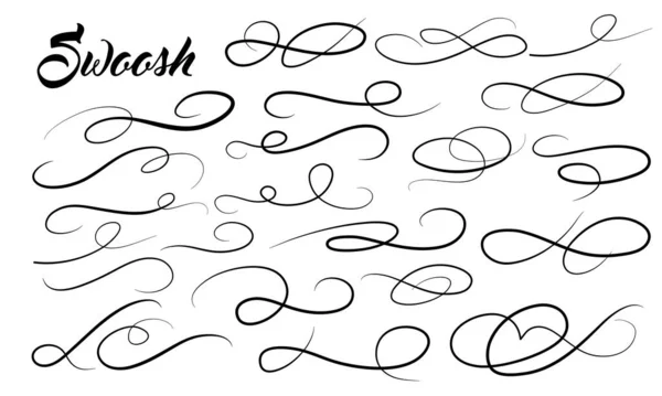 Sottolineare Swishes Collezione Coda Elemento Swoosh Sport Logo Design Illustrazione — Vettoriale Stock