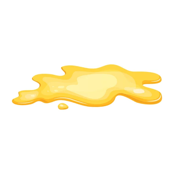 Charco Aceite Amarillo Aislado Miel Orina Gasolina Líquido Dorado Dibujos — Vector de stock