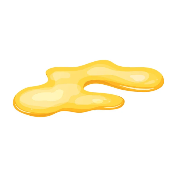 挤成团的黄油被隔离了 尿液或汽油金液体 卡通风格矢量插图 — 图库矢量图片