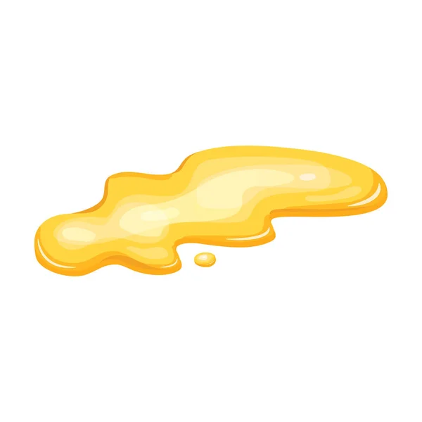 Yellow Puddle Oil Liquid Gold Honey Spill Juice Drop Isolated — Stock Vector