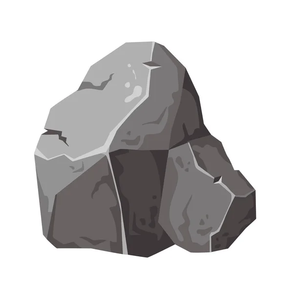 Cartoon Rock Different Bouldesrs Stone Various Shapes Heap Heavy Cobbles — Stock Vector