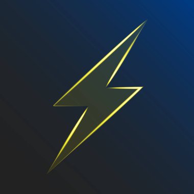 Karanlık arka planda parlayan ışık. Elektriksel işaret. Elektrik şoku riski var. Atmosferik elektrik. Vektör çizimi. EPS10.