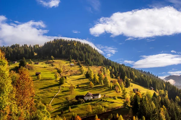 Moieciu Sus Brasov County Romania Rural Autumn Landscape Carpathian Mountains — Stock Photo, Image