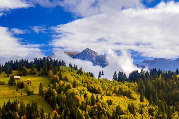 Moieciu Sus District Brasov Roemenië Landelijk Herfstlandschap Het Karpaten Gebergte — Stockfoto