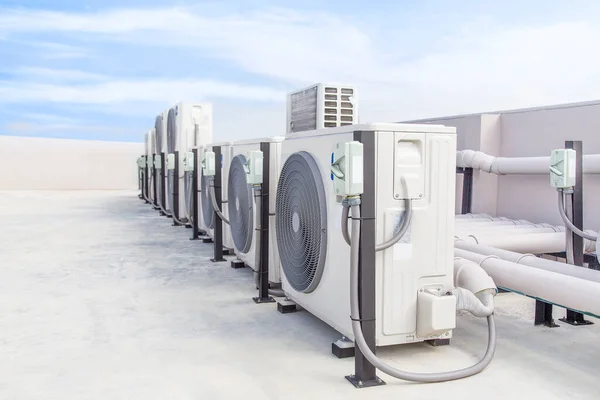 Air conditioning (HVAC) on the roof of an industrial building