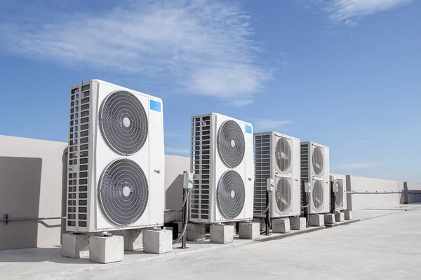Air conditioning (HVAC) on the roof of an industrial building.