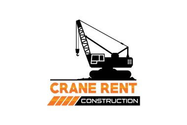 Crane logo şablonu vektörü. İnşaat şirketi için ağır ekipman logosu vektörü. Logo için yaratıcı Crane illüstrasyonu.