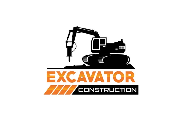 Vektor Templat Logo Ekskavator Logo Berat Logo Vektor Untuk Perusahaan - Stok Vektor