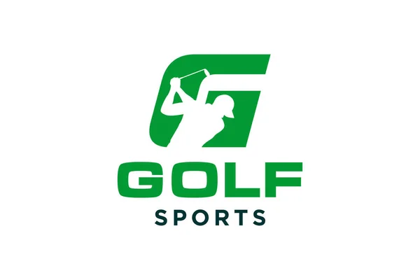 Alfabet Letter Pictogram Logo Voor Golf Logo Ontwerp Vector Template — Stockvector