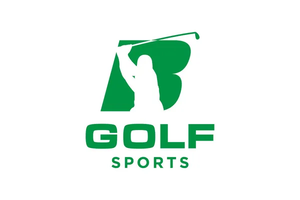 Alfabet Letter Icoon Voor Golf Logo Ontwerp Vector Template Vector — Stockvector