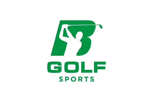 Alfabet Letter Icoon Voor Golf Logo Ontwerp Vector Template Vector — Stockvector