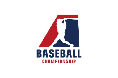 Beyzbol Logosu Tasarımı Harfi A. Spor Takımı veya Şirket için Vektör Tasarım Şablonu Elementleri.