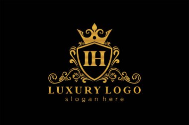 Restoran, Kraliyet Logosu, Butik, Cafe, Otel, Heraldic, Mücevher, Moda ve diğer vektör illüstrasyonları için vektör sanatı şablonu.