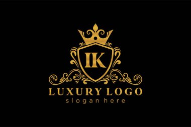 Restoran, Kraliyet Logosu, Butik, Cafe, Otel, Heraldic, Mücevher, Moda ve diğer vektör illüstrasyonları için vektör sanatı şablonu.