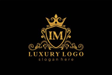 IM Letter Kraliyet Logosu Restoran, Kraliyet, Butik, Cafe, Otel, Heraldic, Mücevher, Moda ve diğer vektör çizimleri için vektör sanatı şablonu.