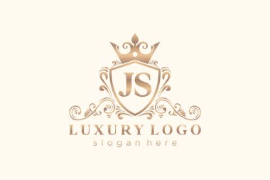 Restoran, Kraliyet Logosu, Butik, Cafe, Otel, Heraldic, Mücevher, Moda ve diğer vektör illüstrasyonları için vektör sanatı şablonu.