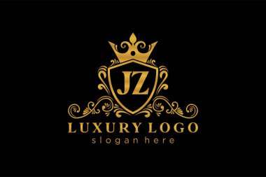 Restoran, Kraliyet Logosu, Butik, Cafe, Otel, Heraldic, Mücevher, Moda ve diğer vektör illüstrasyonları için vektör sanatı şablonu.