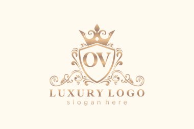 Restoran, Kraliyet Logosu, Butik, Cafe, Otel, Heraldic, Mücevher, Moda ve diğer vektör illüstrasyonları için vektör sanatı şablonu.