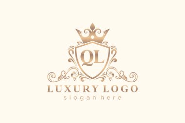 Restoran, Kraliyet Logosu, Restoran, Kraliyet, Butik, Cafe, Otel, Heraldic, Mücevher, Moda ve diğer vektör çizimleri için vektör sanatı şablonu.