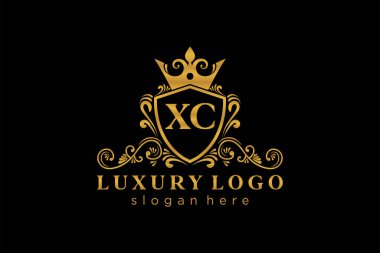 Restoran, Kraliyet Logosu, Butik, Cafe, Otel, Heraldic, Mücevher, Moda ve diğer vektör illüstrasyonları için vektör sanatı şablonu..