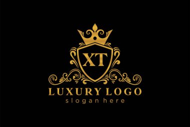 Restoran, Kraliyet Logosu, Butik, Cafe, Otel, Heraldic, Mücevher, Moda ve diğer vektör illüstrasyonları için vektör sanatı şablonu.