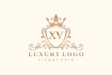 Restoran, Kraliyet Logosu, Butik, Cafe, Otel, Heraldic, Mücevher, Moda ve diğer vektör illüstrasyonları için vektör sanatı şablonu.