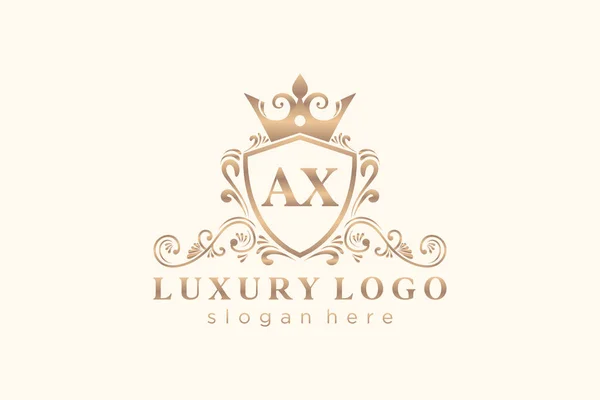 Levél Royal Luxury Logo Sablon Vektoros Művészet Étterem Royalty Boutique — Stock Vector