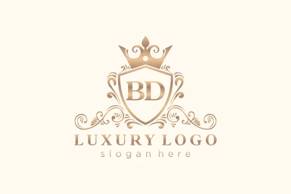 Letter Royal Luxury Logo Template Vector Art Restaurant Royalty Boutique — 스톡 벡터