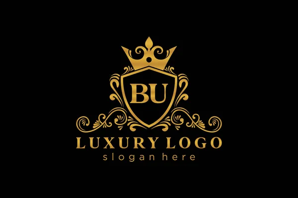 Шаблон Логотипа Letter Royal Luxury Векторном Искусстве Ресторанов Королевских Особ — стоковый вектор