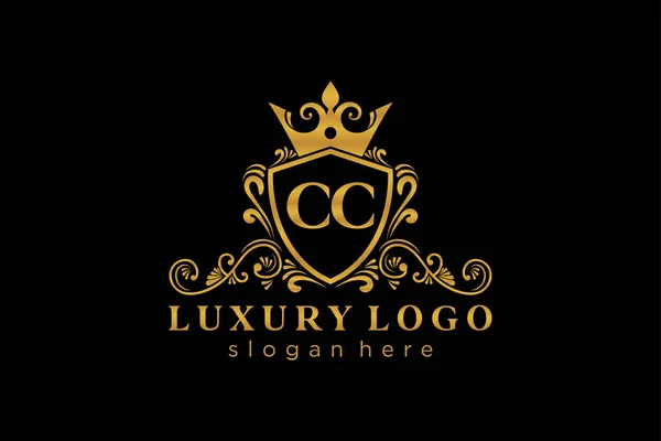 Letter Royal Luxury Logo Template Arte Vettoriale Ristorante Royalty Boutique — Vettoriale Stock