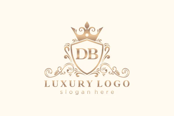 Db字母Royal Luxury标志模板 用于餐馆 皇家酒店 精品店 咖啡店 Heraldic 时装和其他矢量插图的矢量艺术 — 图库矢量图片